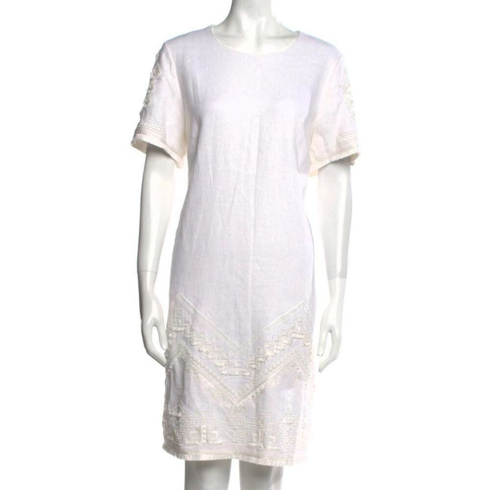 KOBI HALPERIN LINEN SHIFT DRESS SIZE L